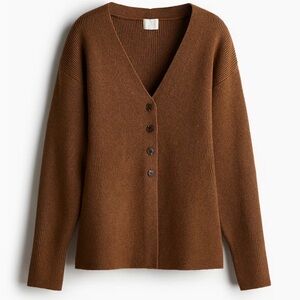 H&M Chocolate Brown V-Neck Cardigan